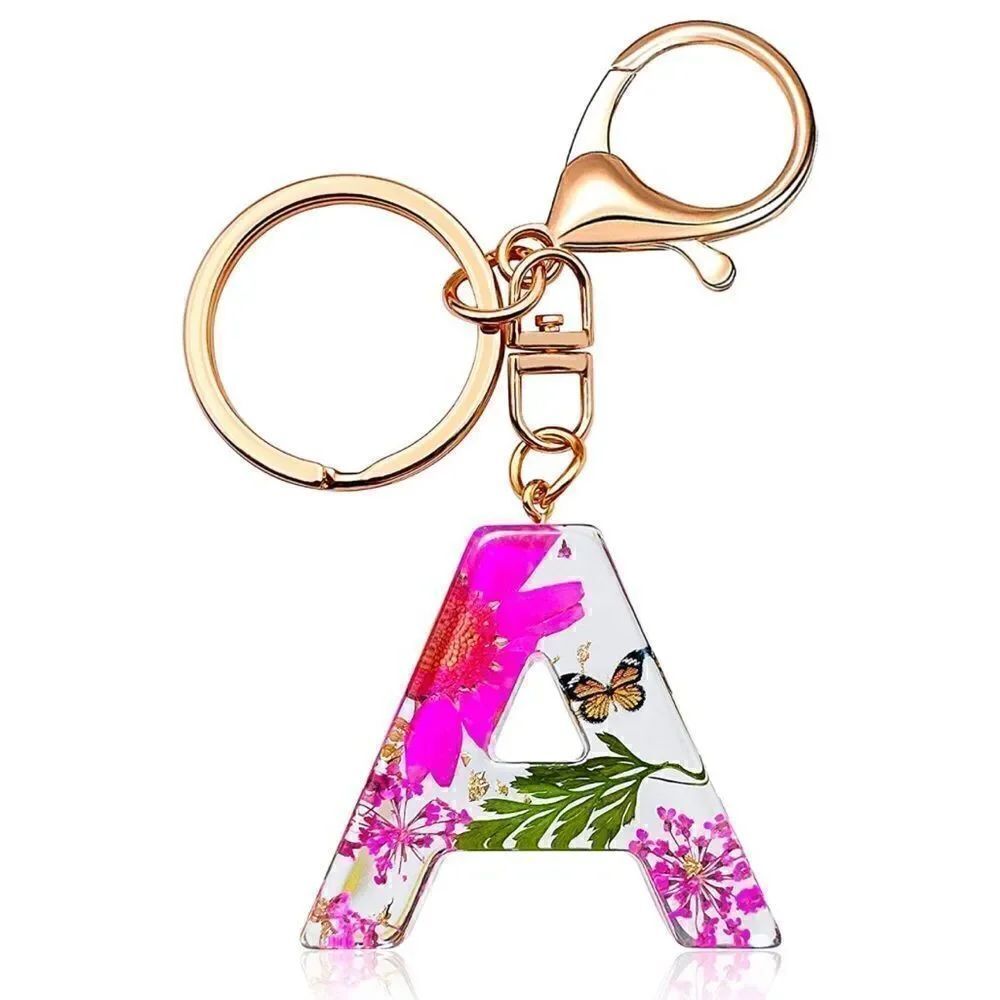 Initials Floral Keychain    - Picture 3 of 6